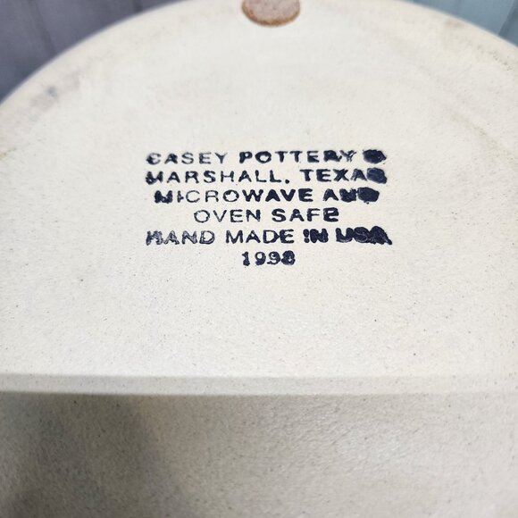 Vtg Casey Pottery Marshall Texas Stoneware Cookie Jar Lid Magnolia Flower 1998 - Picture 8 of 10